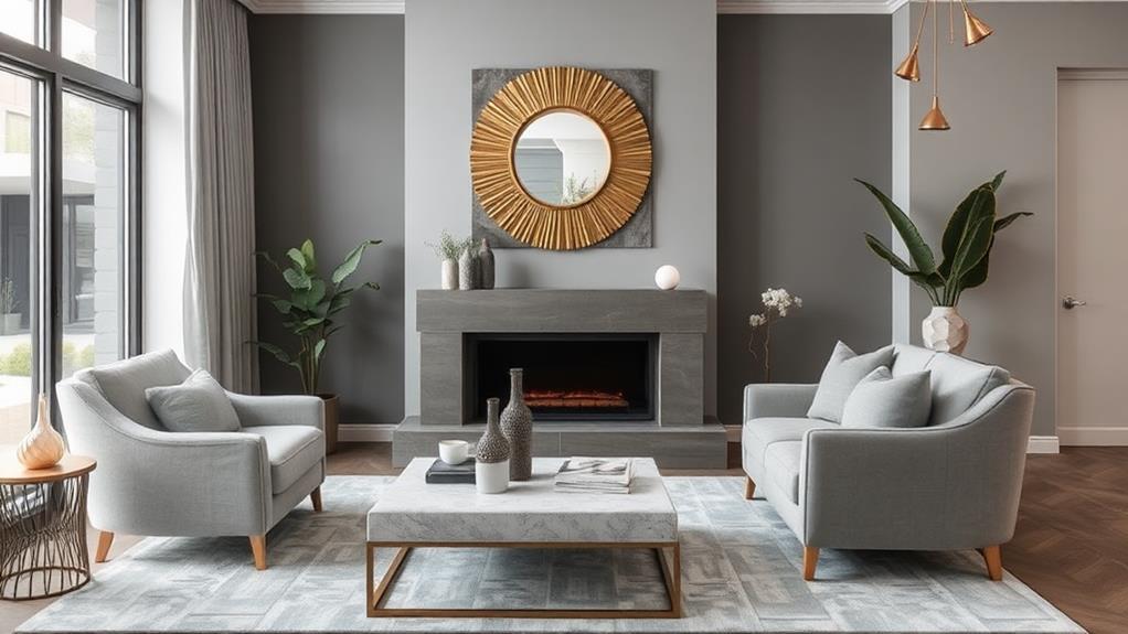 gray and gold pairing