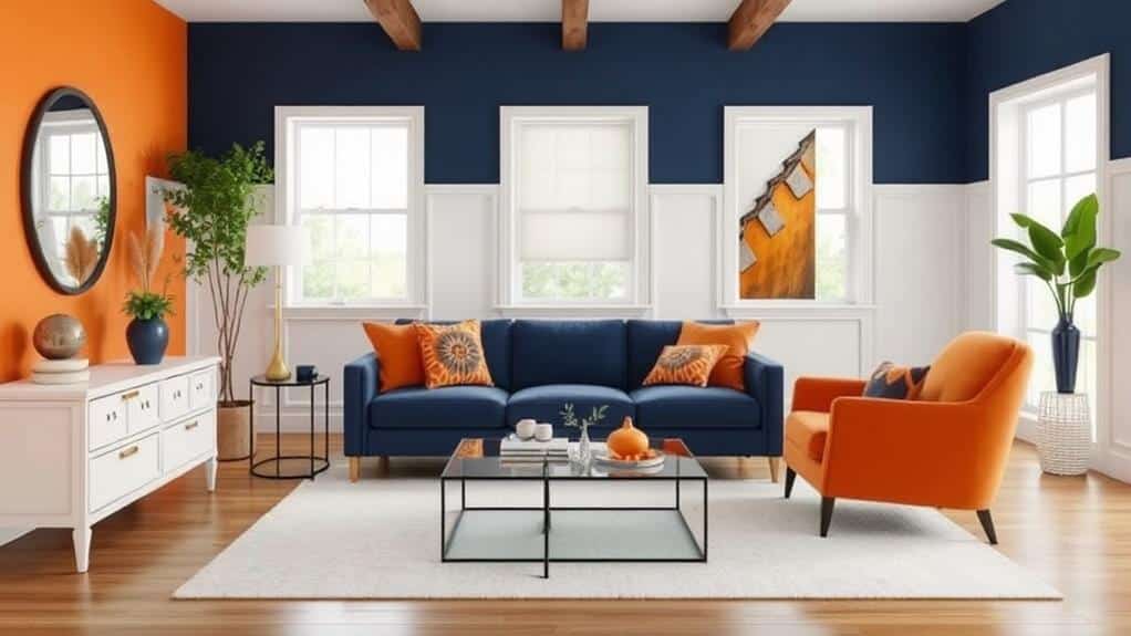 navy and orange combination
