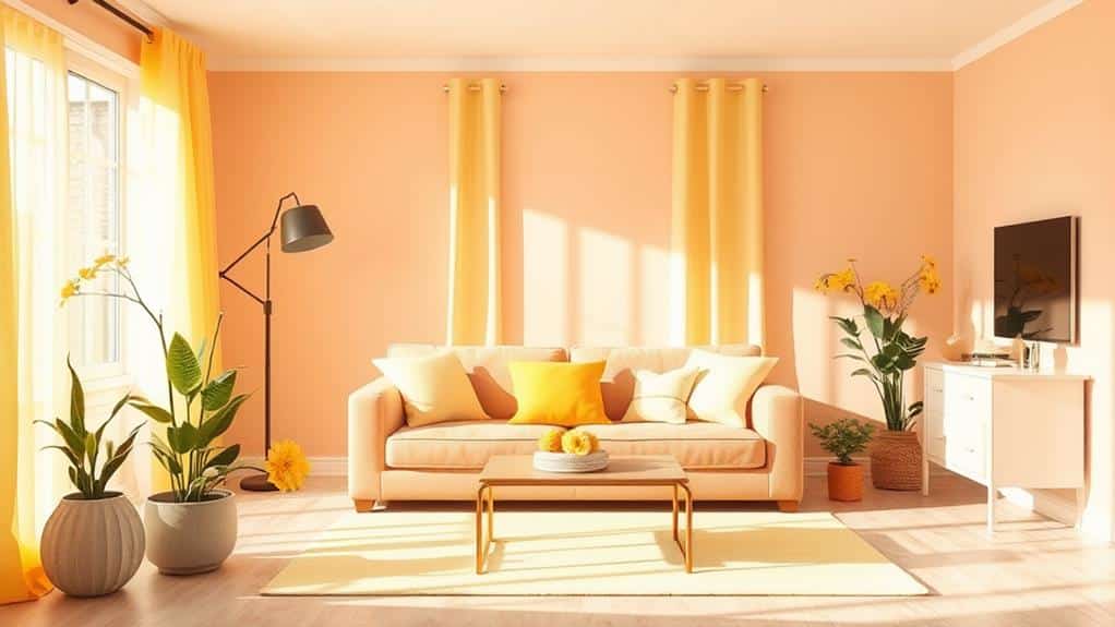 peach and yellow coordination