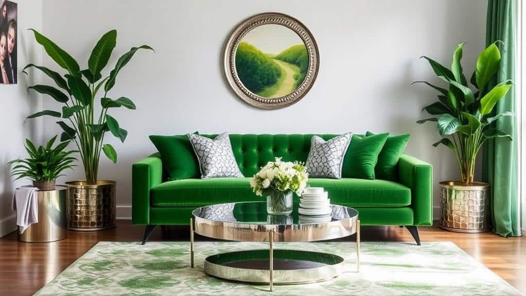 silver and green combination