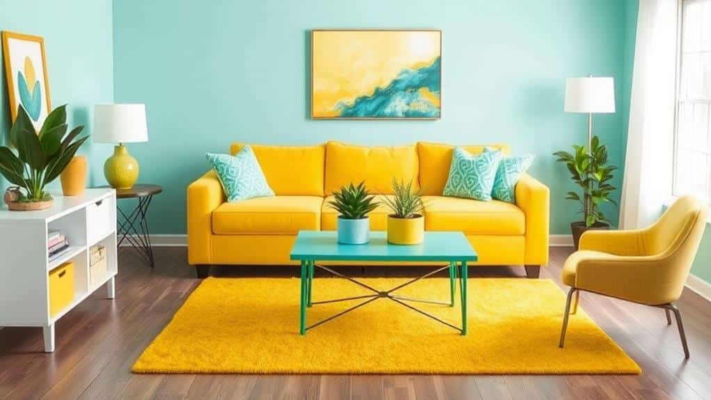 yellow and turquoise combination